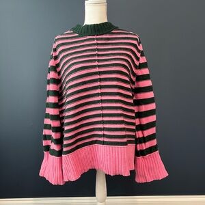Maeve Green and Pink Knit Sweater